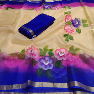 Kota Doria Pure Silk Saree
