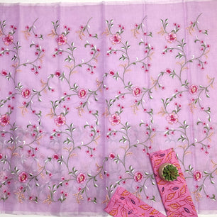 Kota Doria Embroidery Saree