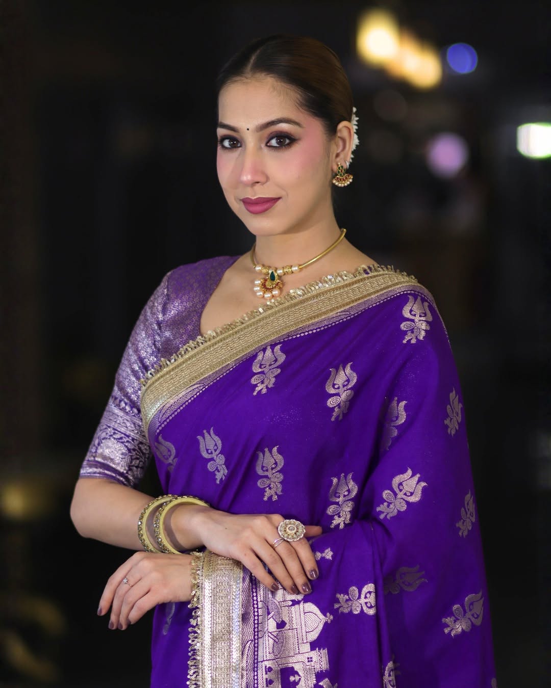 Premium Katan Silk Saree with Lace Work
