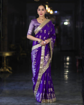 Premium Katan Silk Saree with Lace Work