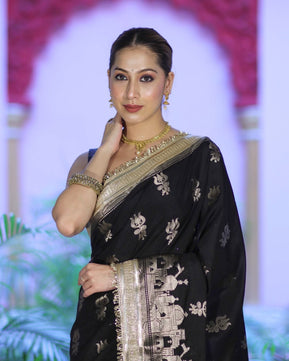 Premium Katan Silk Saree with Lace Work