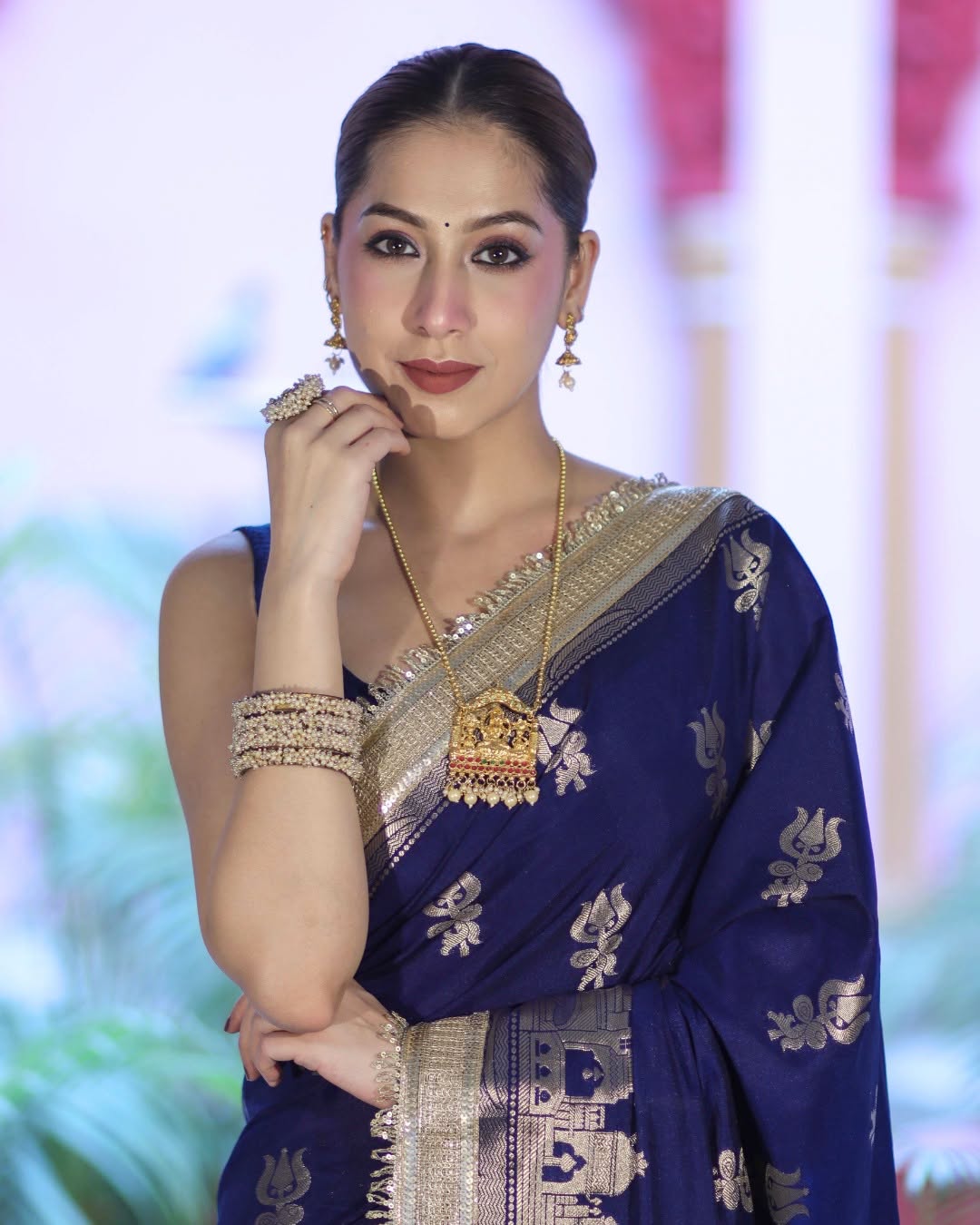 Premium Katan Silk Saree with Lace Work