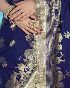 Premium Katan Silk Saree with Lace Work