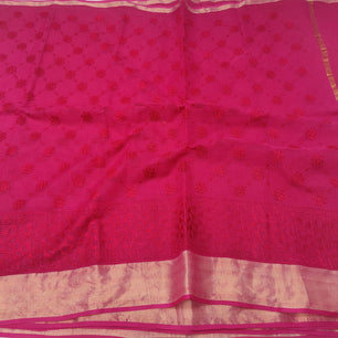 Kota Doria Chikankari Embroidery Saree