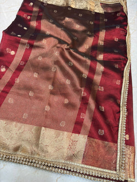 Tissue Silk Saree with Lace Work