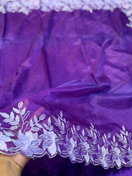 Kora Organza Embroidery Work Saree