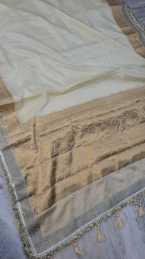 Warm Silk Saree with Lace Work