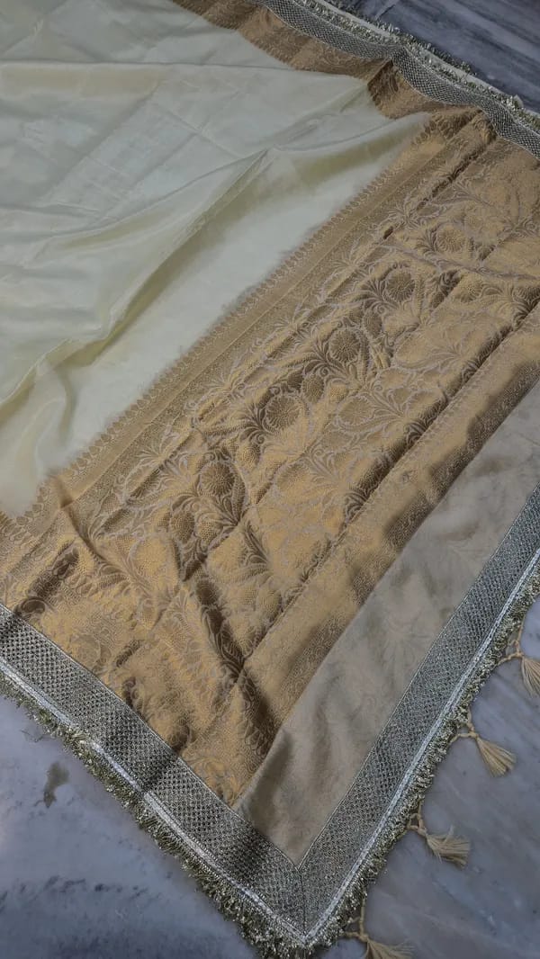 Warm Silk Saree with Lace Work