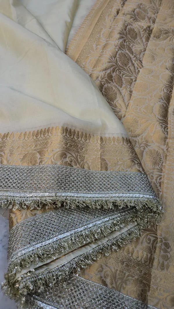 Warm Silk Saree with Lace Work