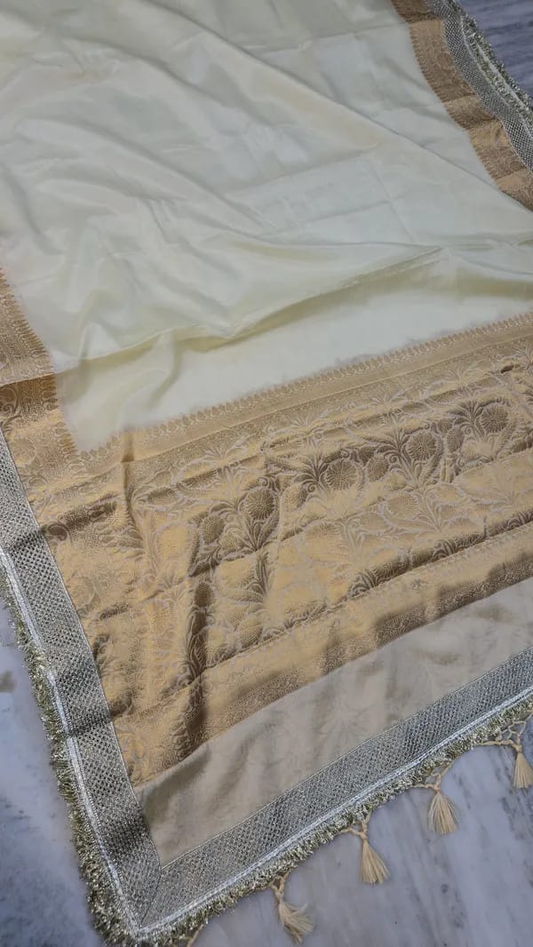 Warm Silk Saree with Lace Work