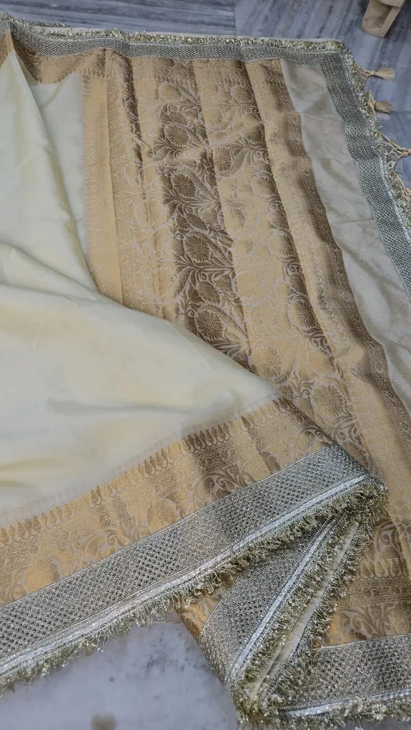 Warm Silk Saree with Lace Work