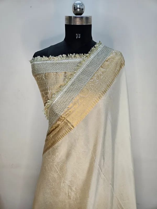 Warm Silk Saree with Lace Work