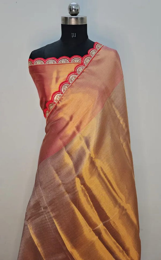 Tissue Saree with Lace Work
