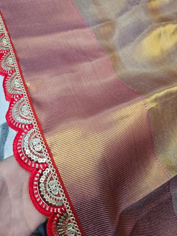 Tissue Saree with Lace Work