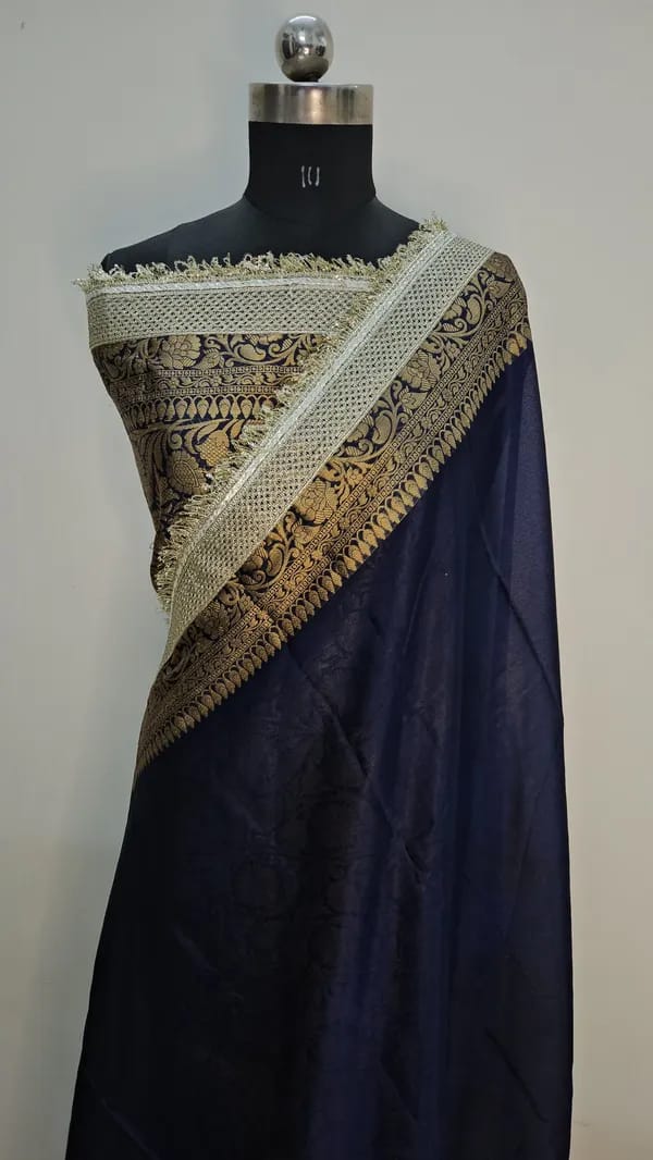 Warm Silk Saree with Lace Work