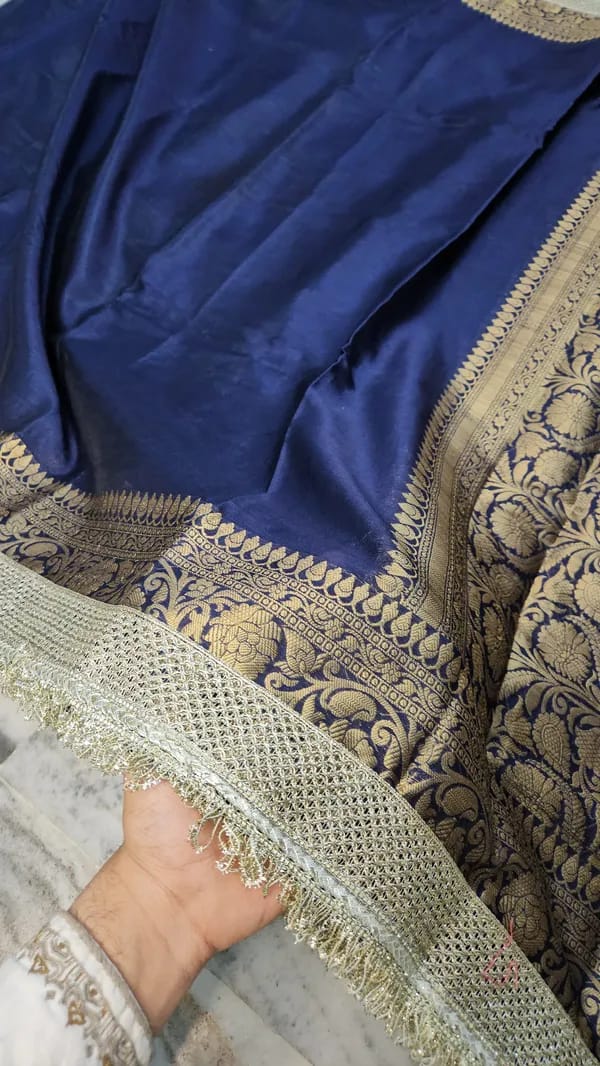 Warm Silk Saree with Lace Work