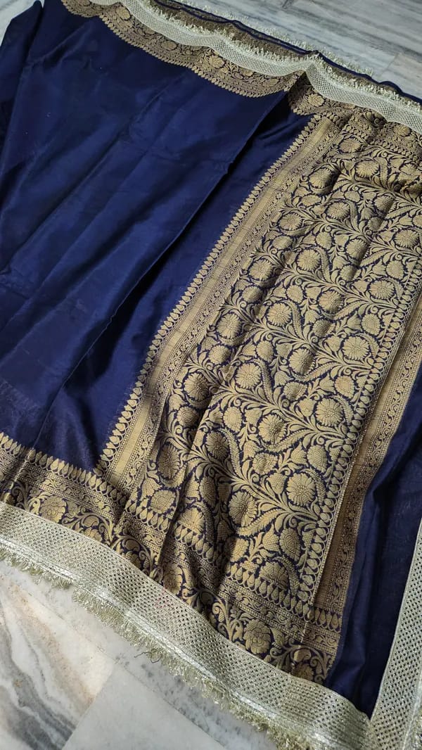 Warm Silk Saree with Lace Work