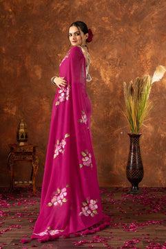 Mulmul Cotton Saree with Hand Painting