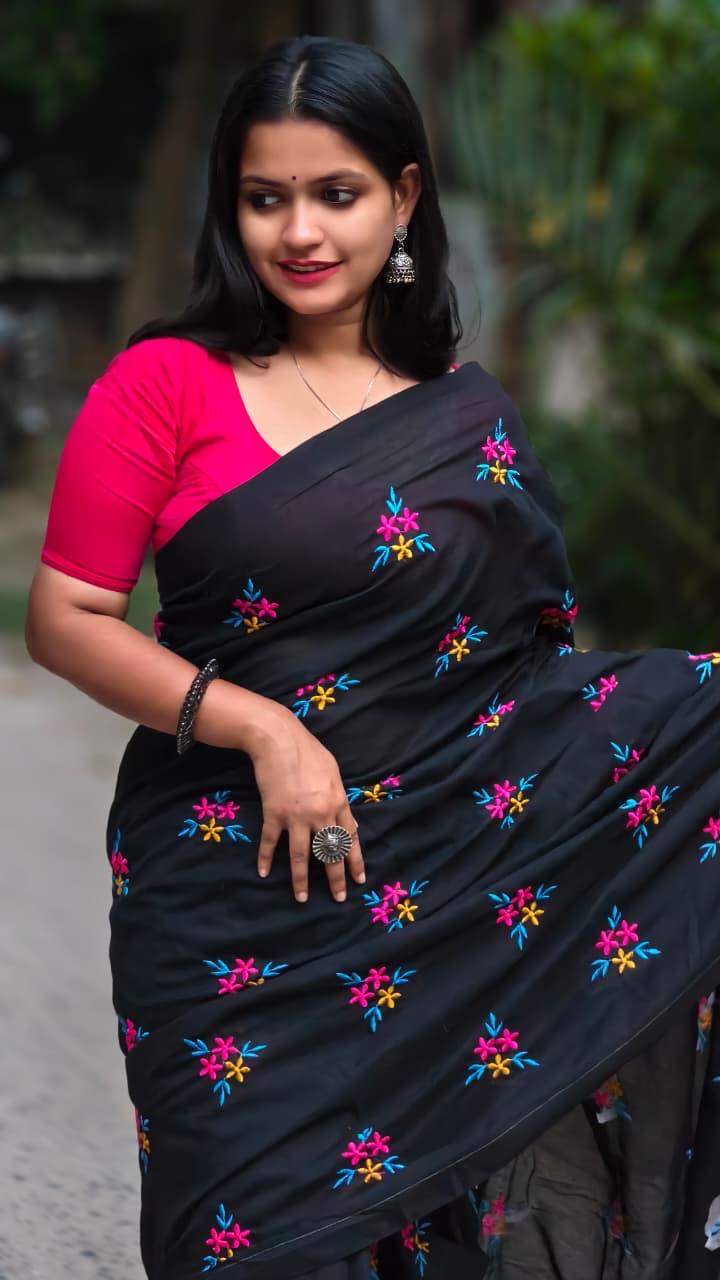 Cotton Saree with Embroidery