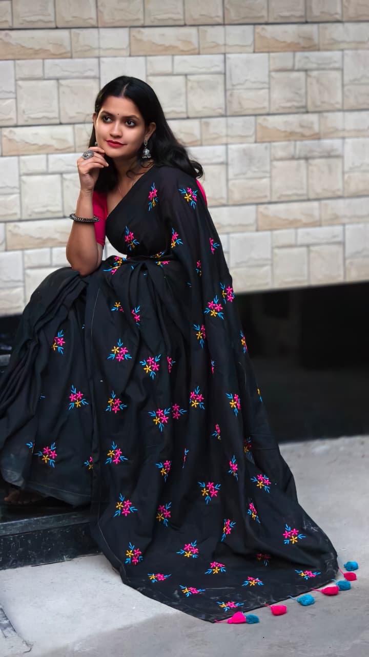 Cotton Saree with Embroidery