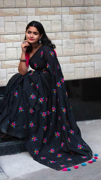 Cotton Saree with Embroidery