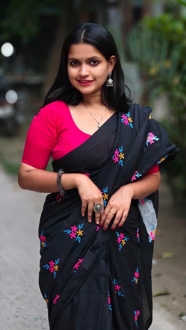 Cotton Saree with Embroidery