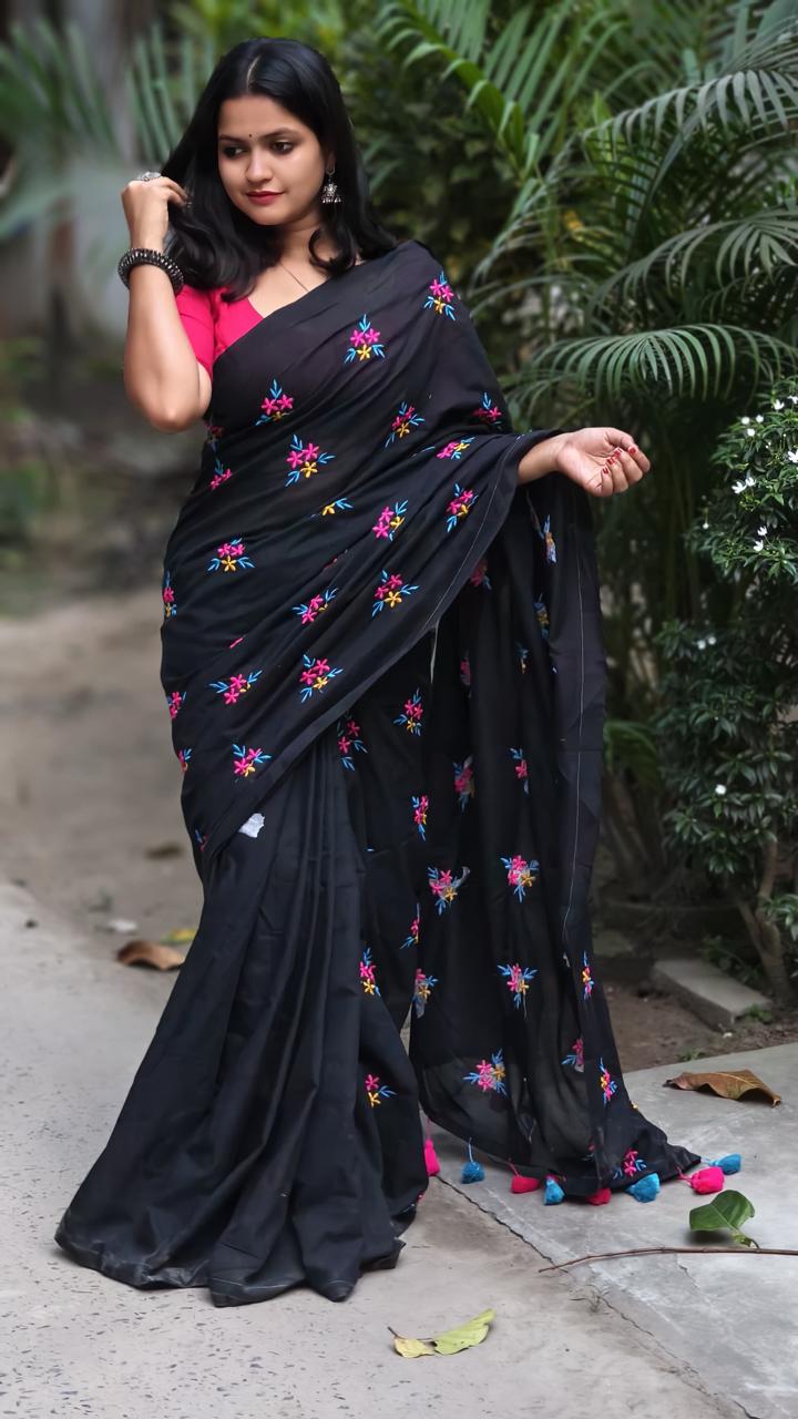 Cotton Saree with Embroidery