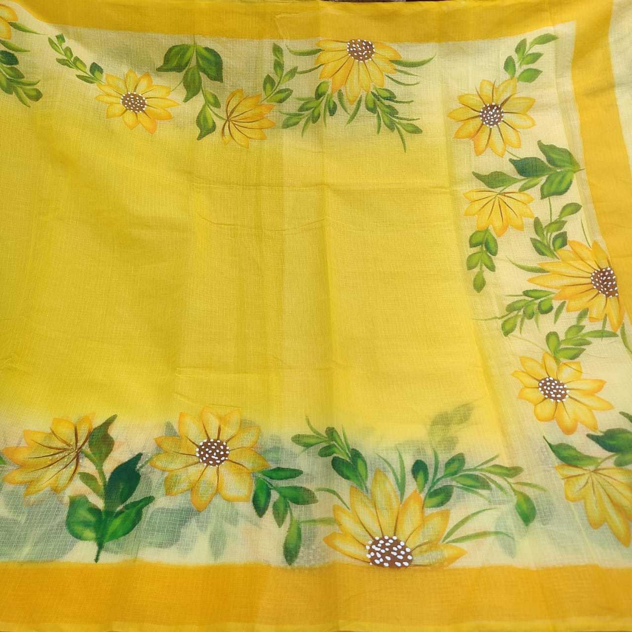 Kota Doria Hand Painted Saree