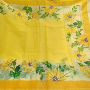 Kota Doria Hand Painted Saree