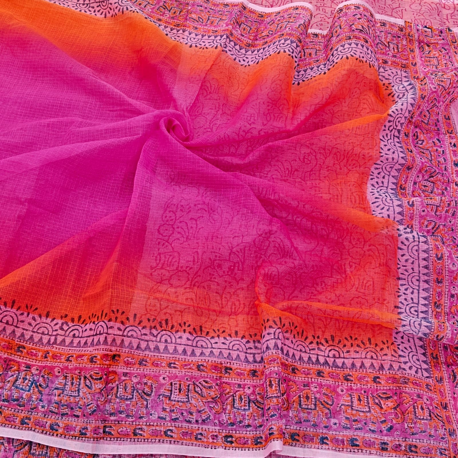 Cotton Kota Hand Block Print Saree