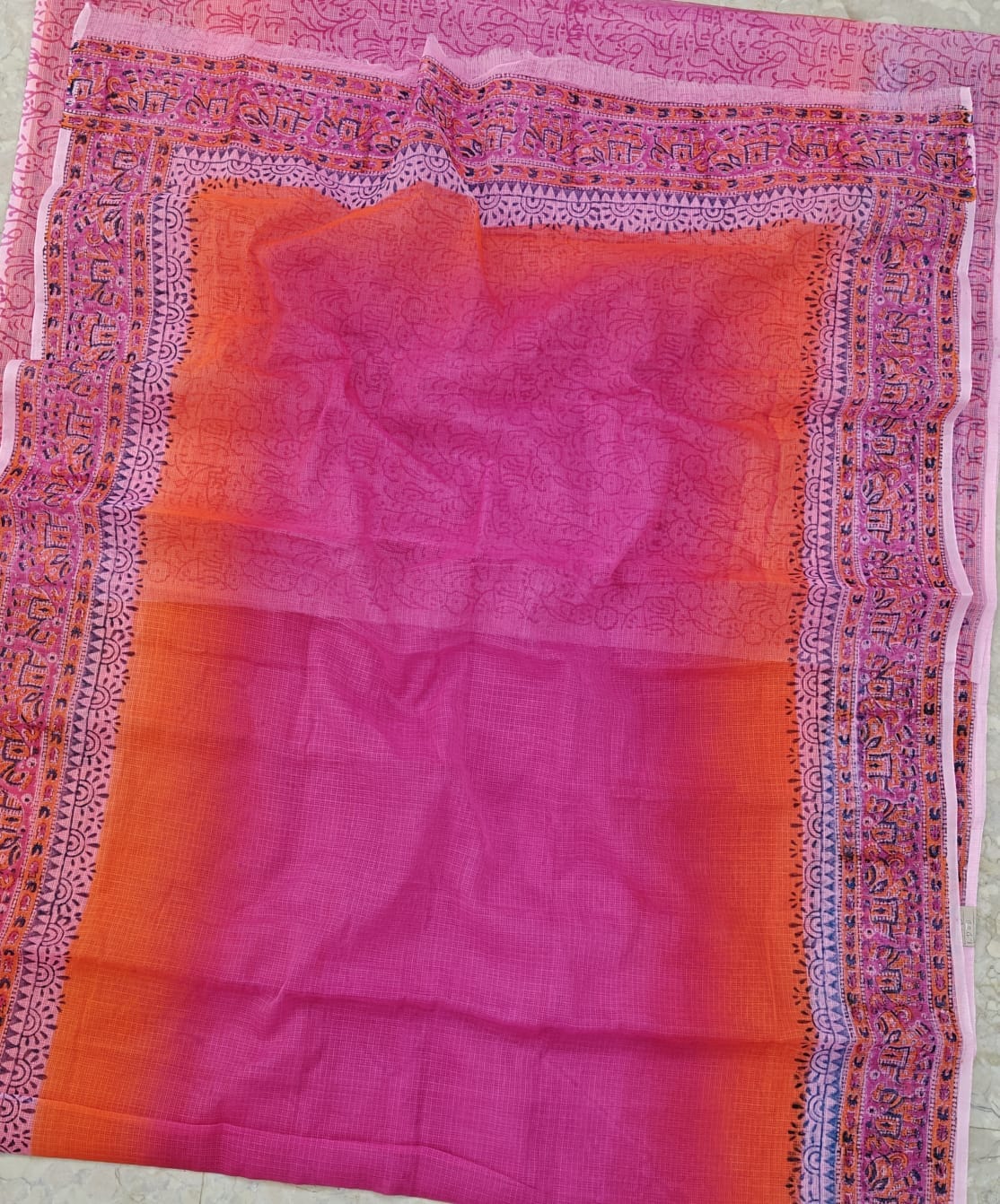 Cotton Kota Hand Block Print Saree