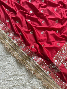 Katan Silk Saree with Lace Work