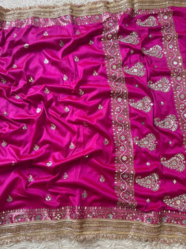 Katan Silk Saree with Lace Work
