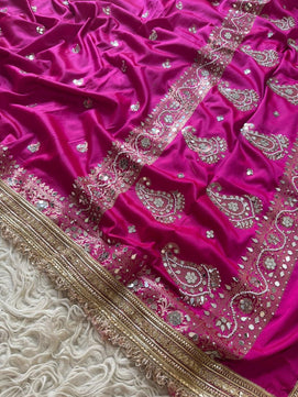 Katan Silk Saree with Lace Work
