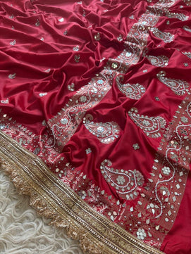 Katan Silk Saree with Lace Work