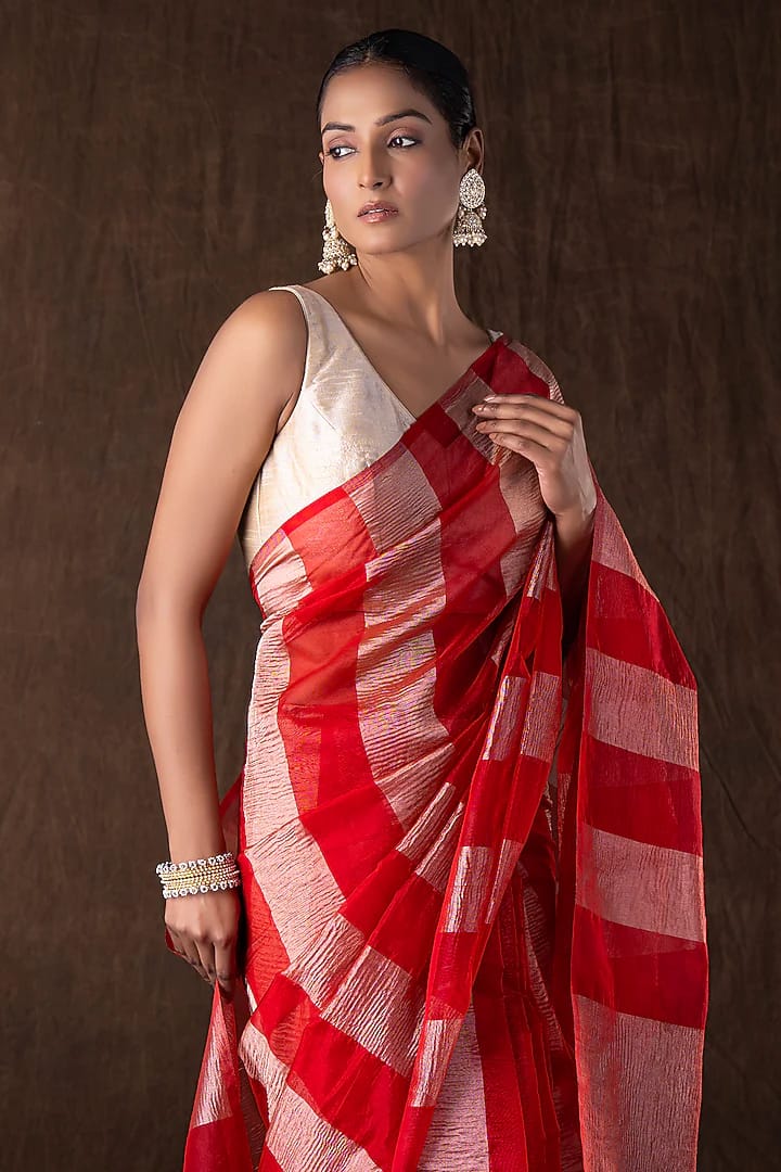 Tissue Crush and Organza Saree