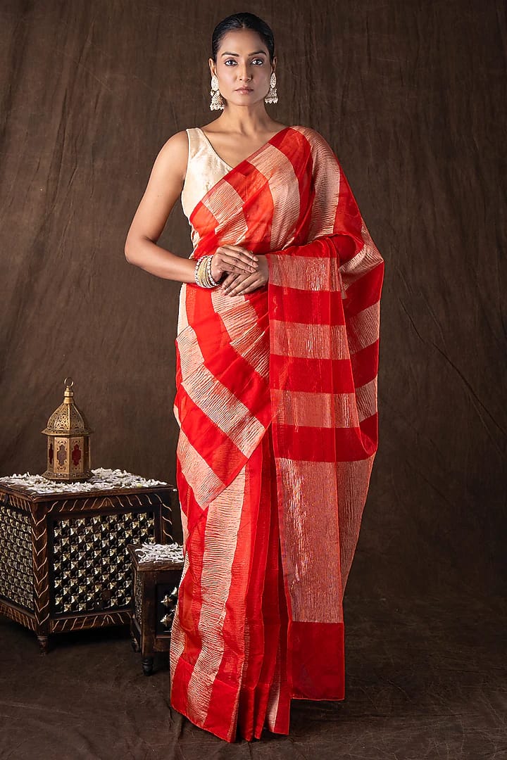 Tissue Crush and Organza Saree