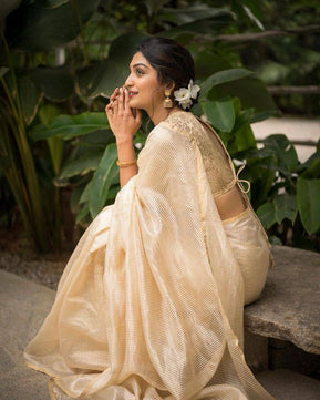 Zari Stripe Bridal Saree