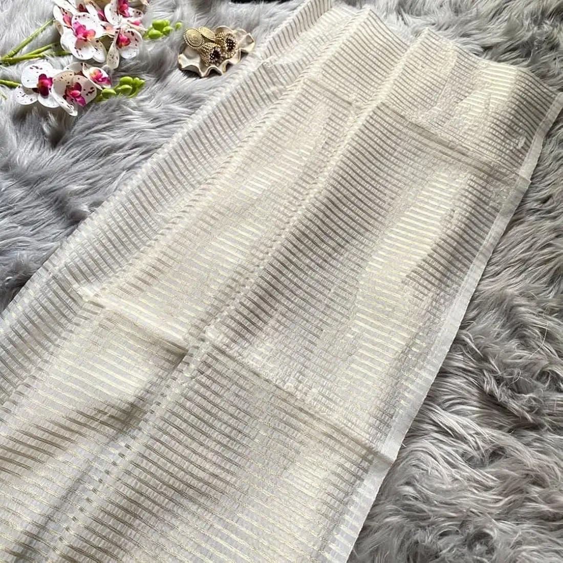 Zari Stripe Bridal Saree