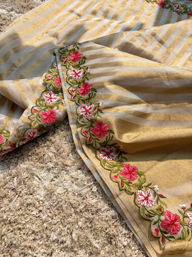 Banarasi Tissue Saree with Embroidery Work