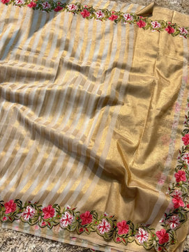Banarasi Tissue Saree with Embroidery Work