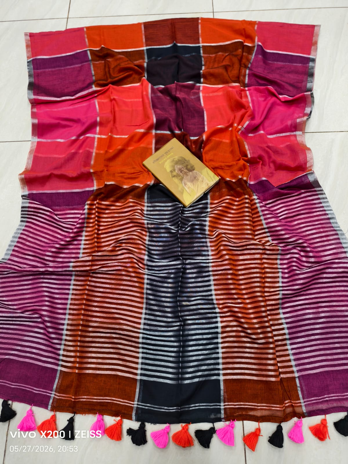 Cotton Check Saree