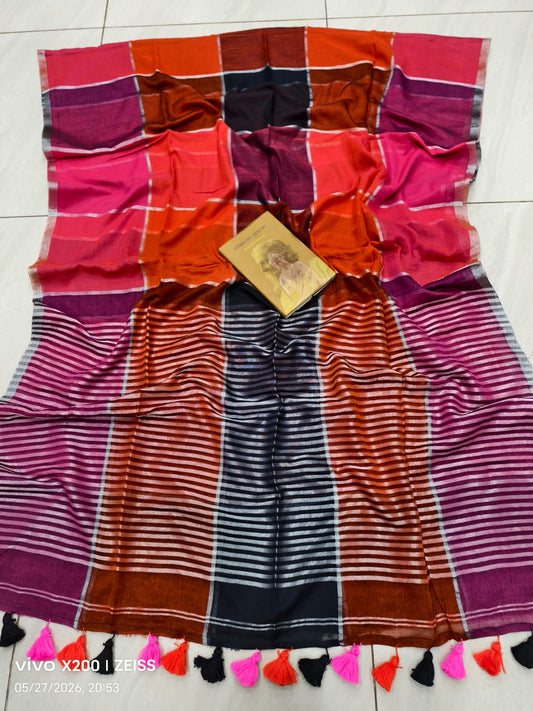 Cotton Check Saree