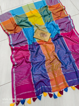 Cotton Check Saree