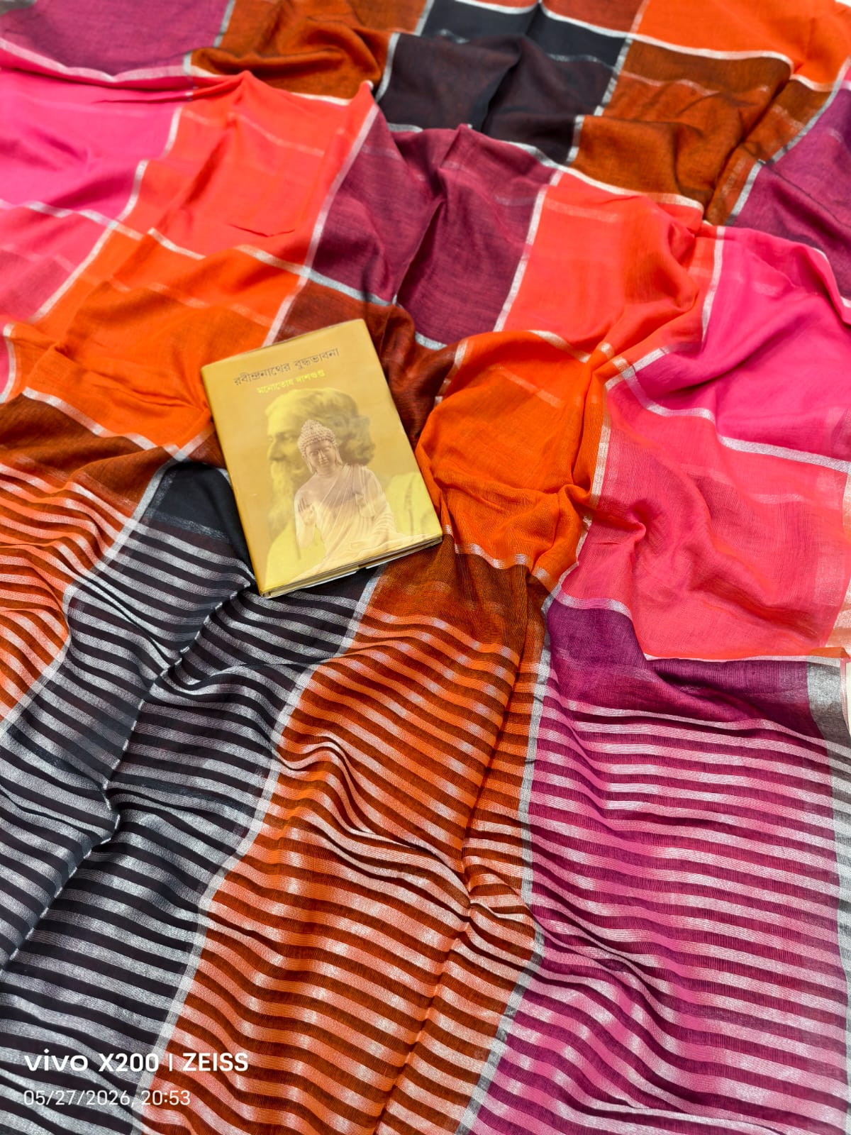Cotton Check Saree