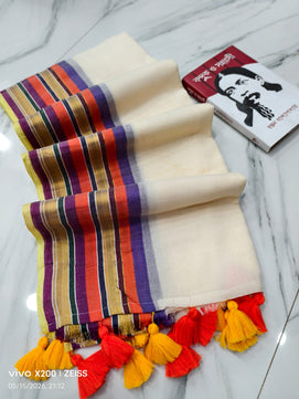 Onam Special Mulmul Cotton Saree with Zari Border
