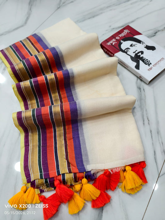 Onam Special Mulmul Cotton Saree with Zari Border