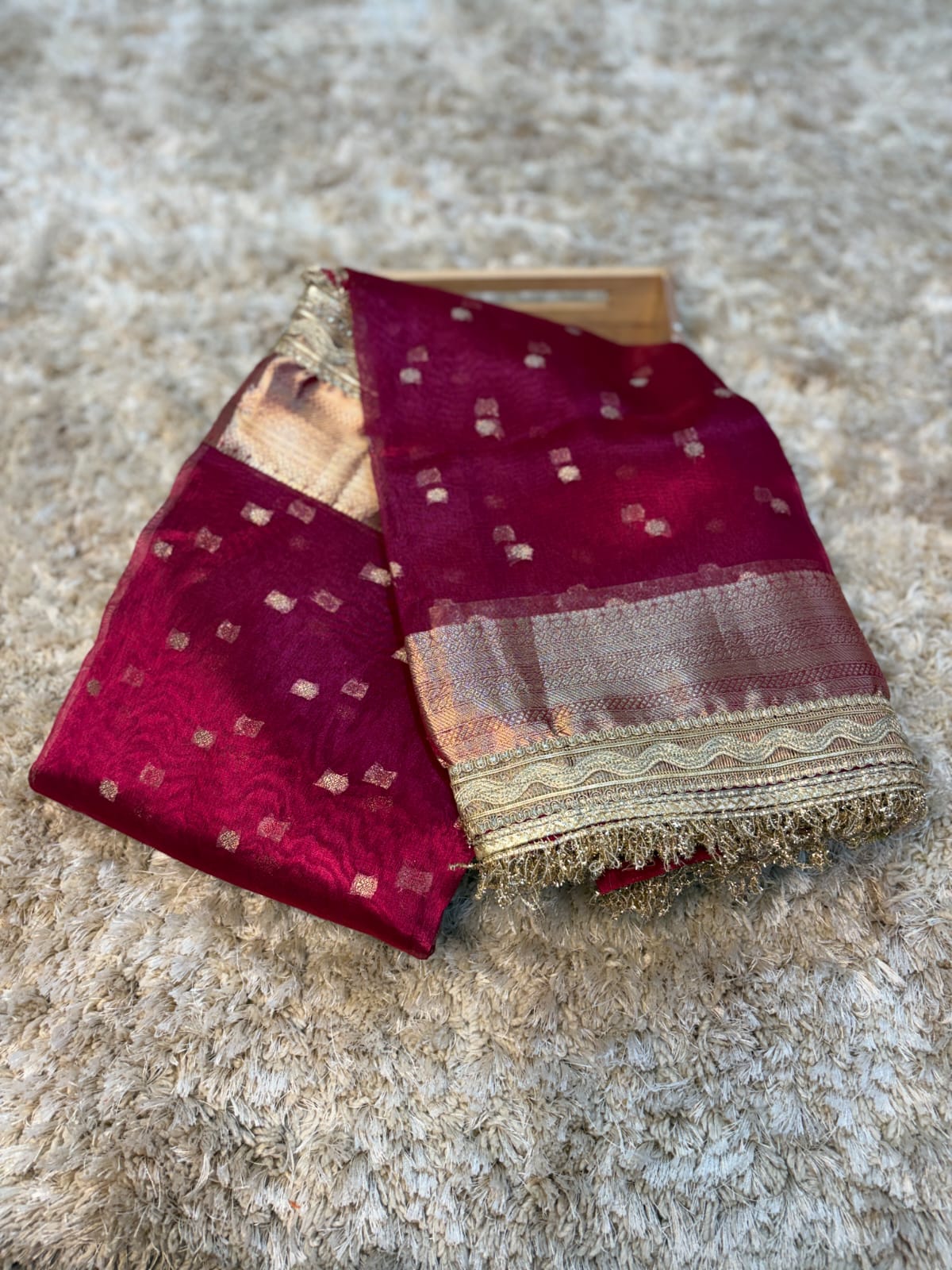 Banarasi Tissue Saree with Lace Work