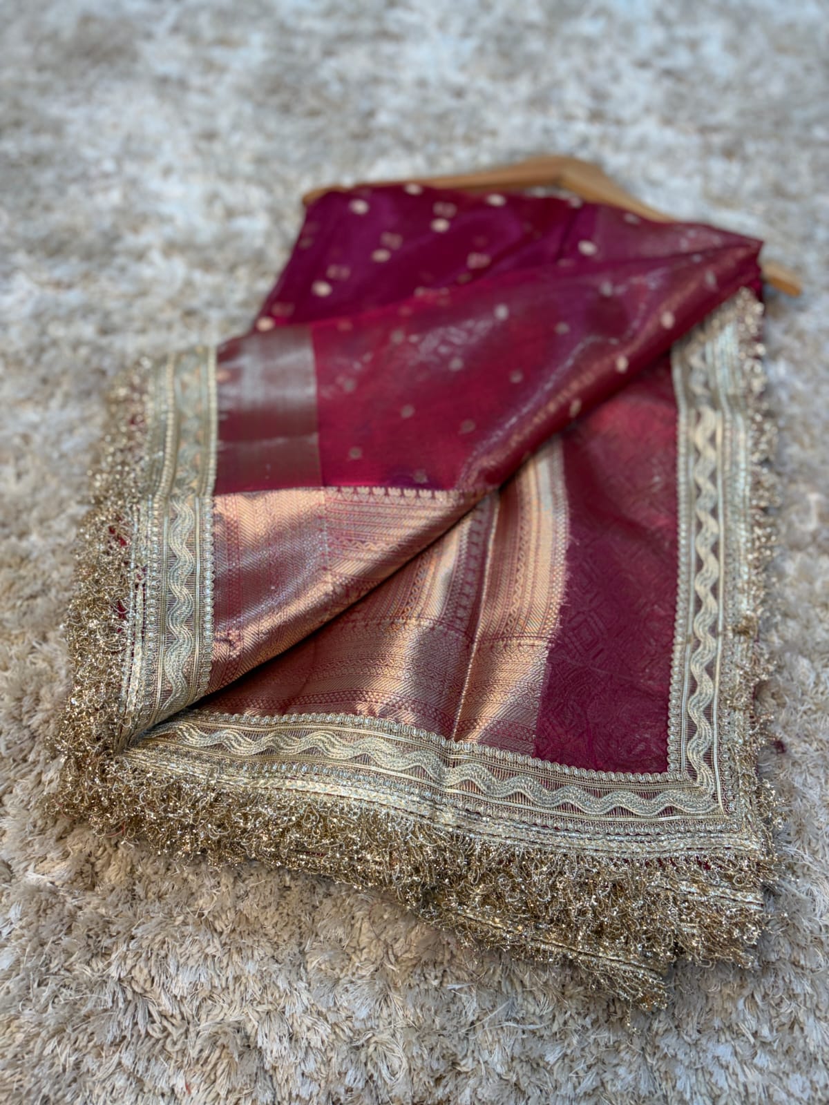 Banarasi Tissue Saree with Lace Work