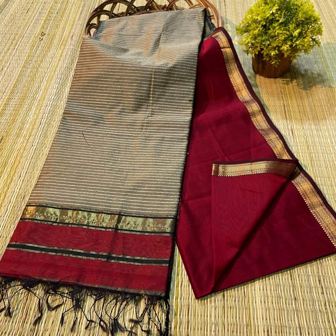 Handloom Maheshwari Soft Silk Cotton Saree
